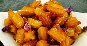 طرز تهیه بامیه بازاری ترد و خوشمزه با طعم عالی در خانه ، دستور پخت بامیه قنادی برای ماه رمضان