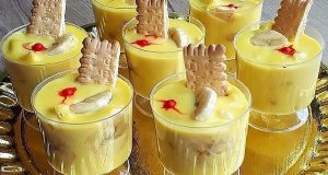 پودینگ موز ، طرز تهیه و پخت پودینگ موز و بیسکویت خوشمزه و مجلسی در منزل