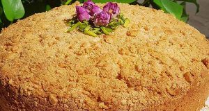 طرز تهیه و روش پخت کیک کرامبل نارگیلی خوشمزه و مجلسی در منزل با بیسکویت پتی بور و ساقه طلایی