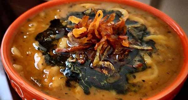طرز تهیه آش آلو بخارا خوشمزه و مجلسی در منزل مرحله به مرحله، ash aloo bukhara