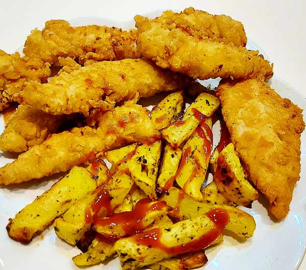 طرز تهیه فیله استریپس فست فودی خوشمزه و پولکی در خانه مرحله به مرحله تصویری