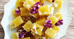 طرز تهیه لوکوم زعفرانی و پسته ای خوشمزه و مجلسی ترکیه ای ، دستور پخت لوکوم زعفرانی مرحله به مرحله