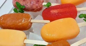 طرز تهیه بستنی یخی میوه ای خوشمزه با شربت آبلیمو ، دستور تهیه بستنی یخی بدون میوه با پودر شربت و ژله و آبلیمو در منزل و خانه مرحله به مرحله برای دو نفر 2 نفر