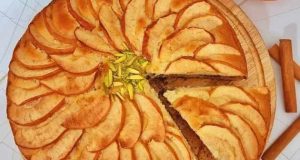 طرز تهیه کیک پای سیب و دارچین خوشمزه و خانگی با ماست ، دستور پخت کیک پای سیب فرانسوی مجلسی مدل قنادی و آشپزخانه کوچک من بدون شیر