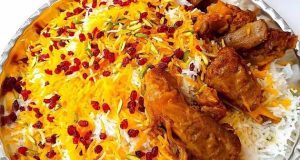 طرز تهیه چلو گوشت مجلسی خوشمزه و زعفرانی خوشرنگ برای 4 نفر ، دستور پخت چلو گوشت بدون رب و رستورانی ساده برای دو نفر 2 نفر