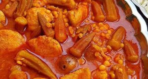 طرز تهیه خورش بامیه بسیار خوشمزه و جنوبی با مرغ و لپه برای دو نفر 2 نفر ، دستور پخت خورشت بامیه با سیب زمینی برای 4 نفر در منزل مرحله به مرحله تصویری
