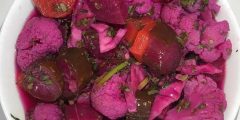 طرز تهیه ترشی مخلوط قرمز رنگ خوشمزه و خانگی خوشرنگ