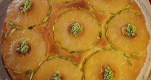 طرز تهیه کیک آناناس برگردان لاکچری و بسیار خوشمزه با پودر نارگیل و گردو ، دستور پخت کیک آناناسی وارونه و برگردون خانگی و مجلسی در منزل مرحله به مرحله