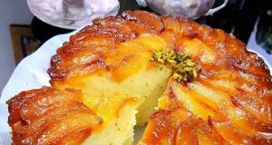 طرز تهیه کیک برگردان شلیل خوشمزه و خانگی با طعم عالی