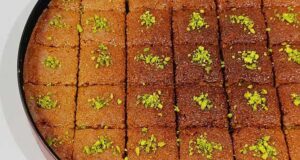 طرز تهیه بسبوسه شیرینی عربی خوشمزه با شیر خشک